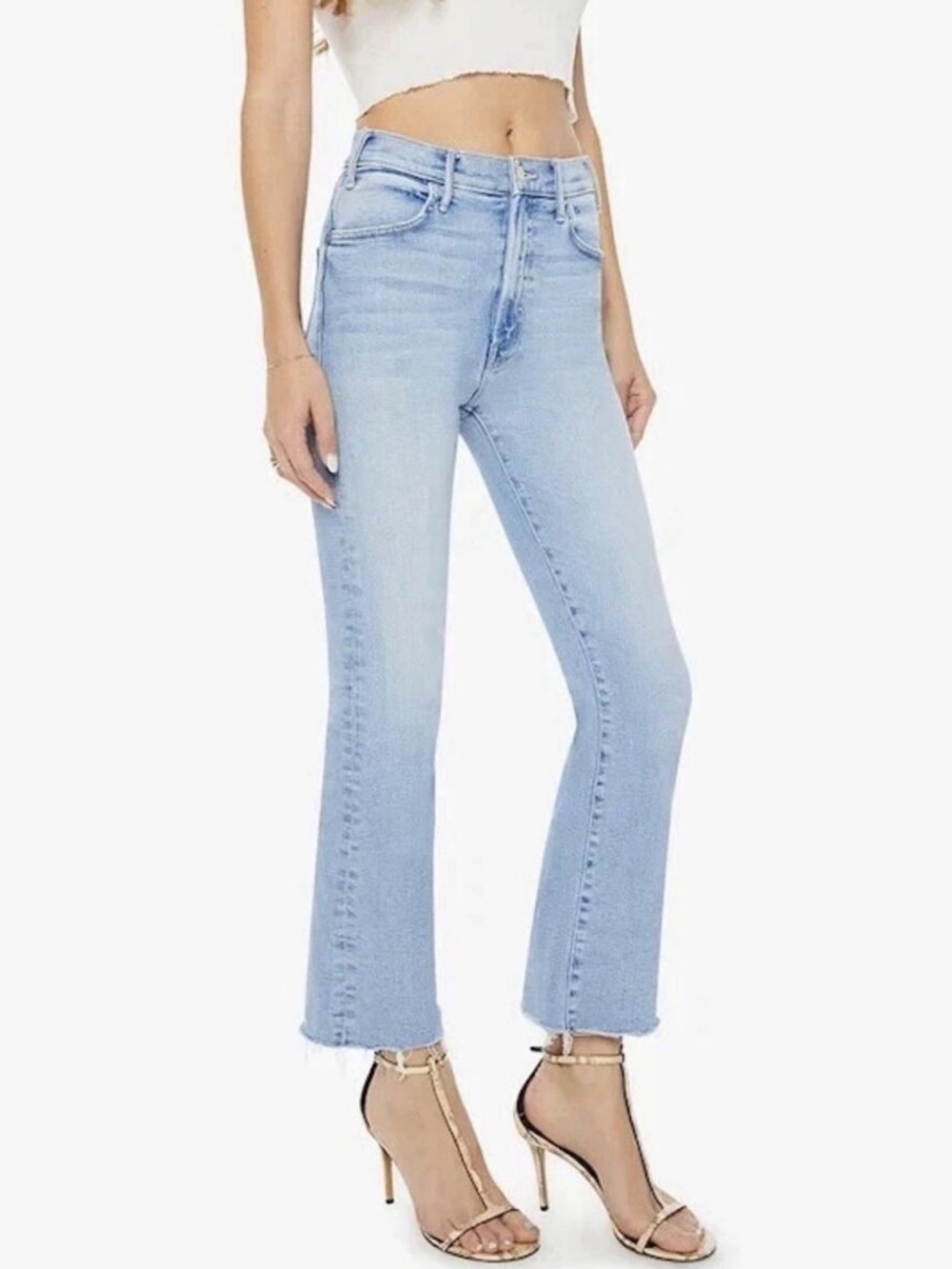 MOTHER The Hustler Ankle Fray Limited Edition Jeans Light Wash Size 25